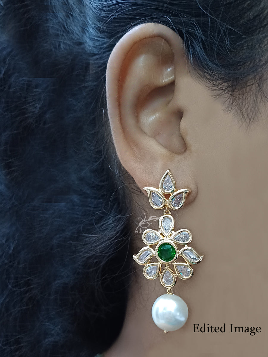 Uncut Earrings(Green)